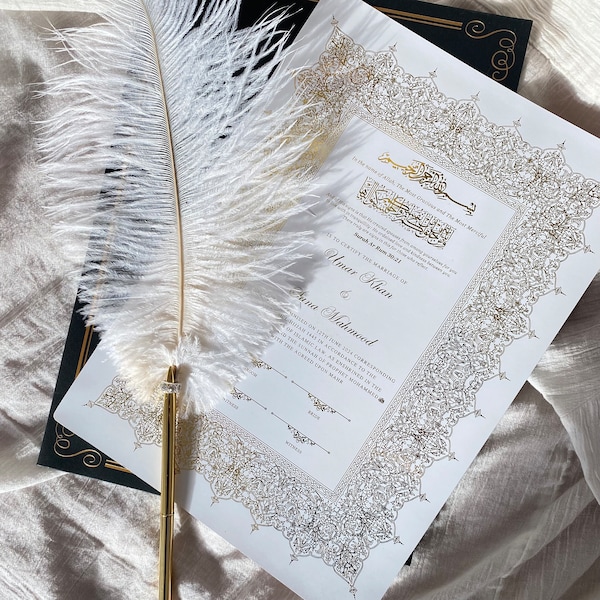 Verijdeld Nikkah-certificaat: gepersonaliseerd islamitisch huwelijkscontract