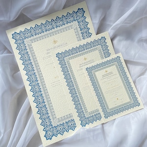 Certificado Nikkah de lujo martillado A3 A4 A5 / Pluma y marco / Nikkah Nama / Certificado de matrimonio musulmán / Nombres personalizados / Marco /