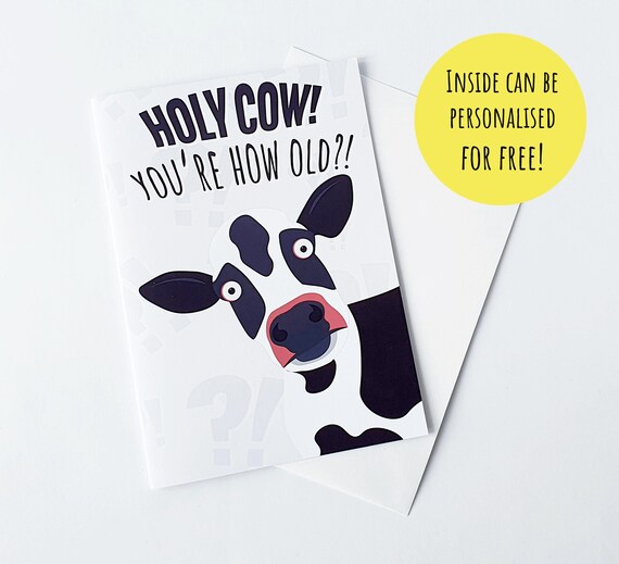 Funny Cow Joke Birthday Card Old Age Jokes Can Be - Etsy