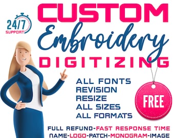 Custom Embroidery Digitizing, Custom Embroidery Pattern, Custom Digitizing, Embroidery Designs Image Digitizing,Custom Logo Design Digitizer