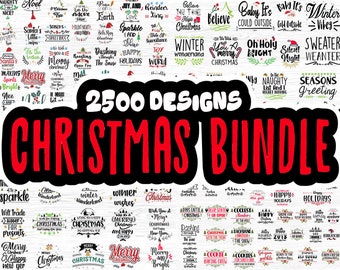 Può includere: Un pacchetto di 2500 disegni natalizi. I disegni presentano varie frasi e illustrazioni a tema natalizio, tra cui "Let Us Adore Thee", "Sparkle Shine", "Dashing Through The Snow", "Winter Wonderland", "Merry Christmas" e "Happy Holidays".