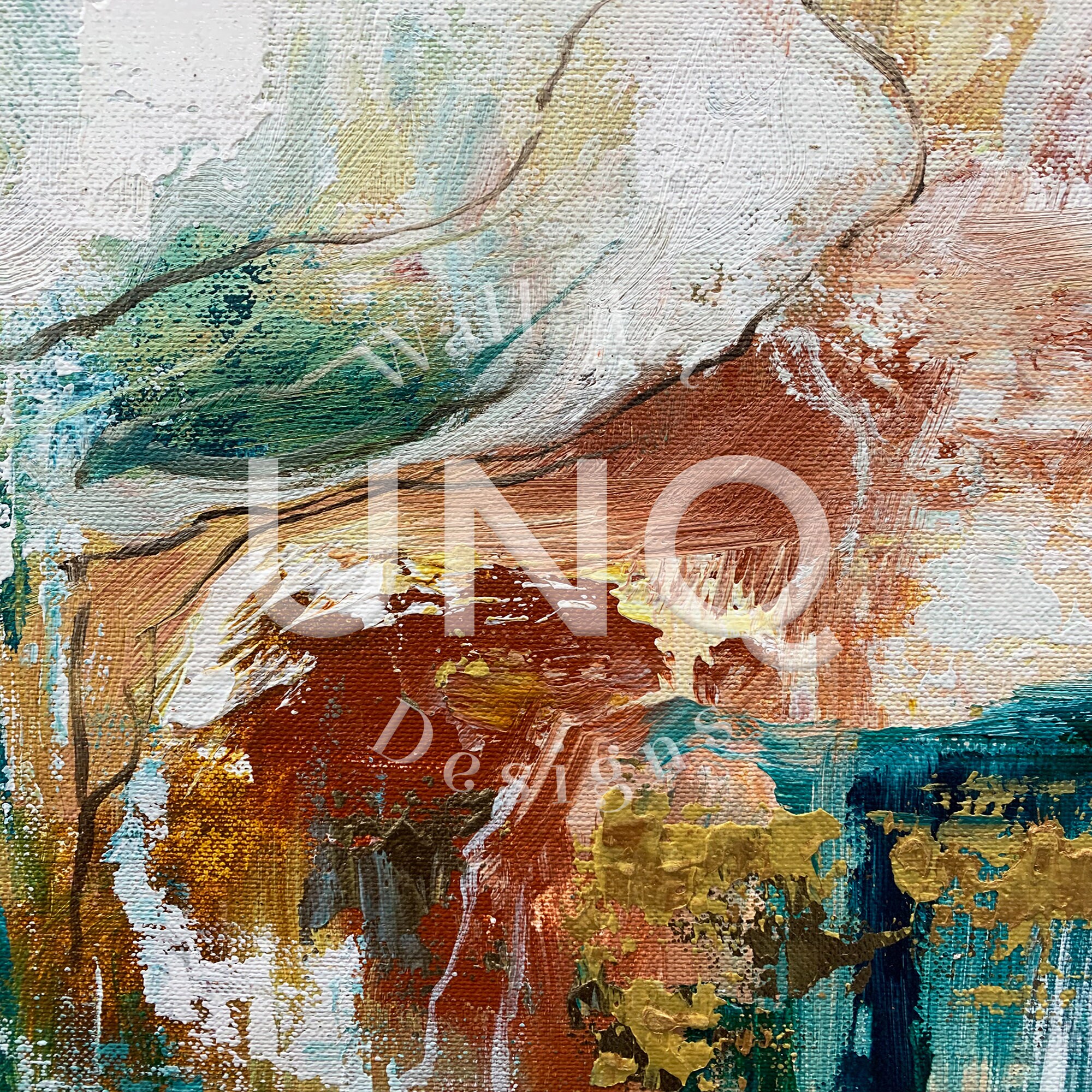 Large Abstract Oil Painting on Canvas, Textured Teal Boho Wall Art - Etsy