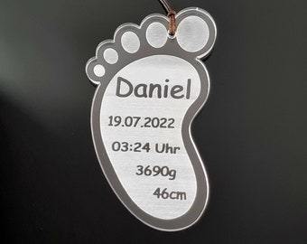 Baby Footprint Birth Name Engraving Gift Newborn Baby Feet Birth Dates Of Birth Dates