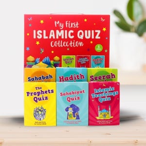 Meine erste islamische Quiz-Sammlung (6er-Pack). Beliebte Quizkarten für Seerah, Ahadith, islamische Lehren und Sahabah.