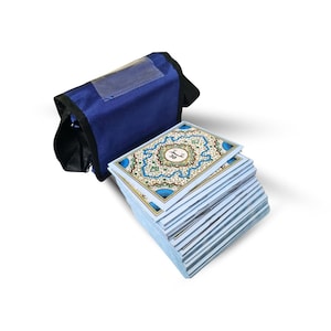 Quran 30 Para Set No.900- Blue Color (Art Paper) with Pouch Bag Medium Size(16 x 12)cm