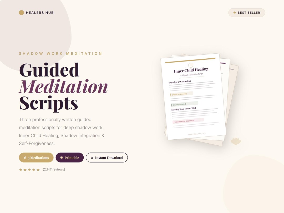 Shadow Work Meditation Scripts — 3 Guided Meditations - Etsy