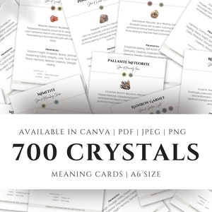 700 Crystal meaning Cards | Crystal Reference Cards | Crystal Information Cards