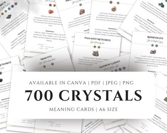 700 Crystal meaning Cards | Crystal Reference Cards | Crystal Information Cards