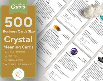 500 Crystal Meaning Editable and Printable Cards With Images For Crystal Shops .