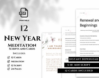 New Year Meditation Script & Cards Bundle (PDF)
