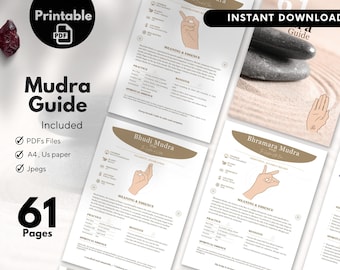 Mudra Anleitung: Hand Yoga Karten zur Meditation (Digitaler Download, A4/A5 Charts)