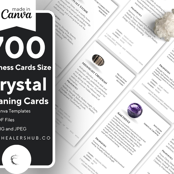 700 Crystal Meaning Editable and Printable Cards With Images For Crystal Shops .