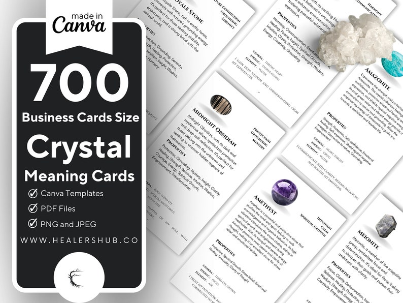 700 Crystal Meaning Editable and Printable Cards With Images For Crystal Shops . image 1