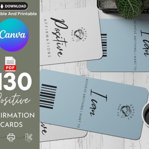 130 cartões de afirmação positiva | Tarô | Postagens em mídias sociais | cartão do oráculo | Cartões de presente