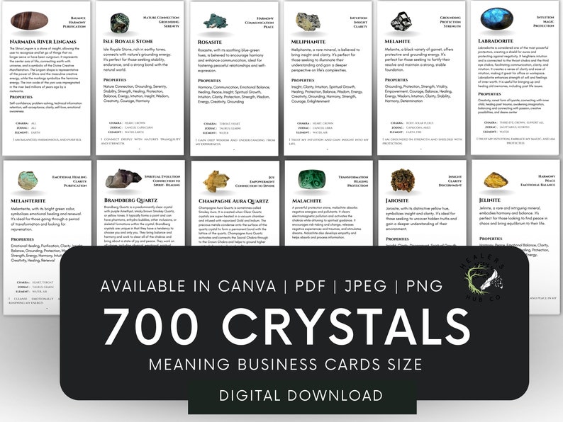 700 Crystal Meaning Editable and Printable Cards With Images For Crystal Shops . image 3