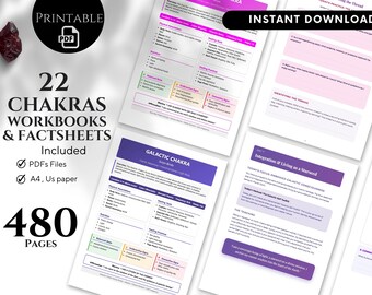 22 Chakra Healing Guide and Workbooks 480 Pages with 7 Days CHalllages