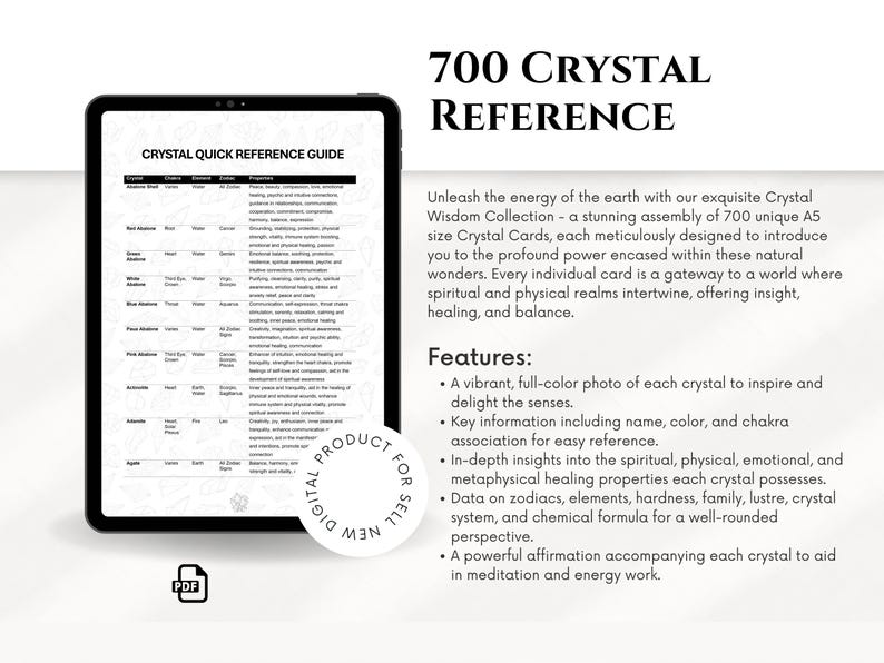 Crystal Reference Style Crystal Quick Reference Guide - 700 Crystals, Chakra, Element, Zodiac ...