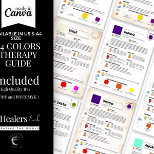 Complete gids voor kleurentherapie/chromotherapie: 24 kleurinformatiebladen en referentietabellen - direct digitaal downloaden