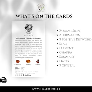 Zodiac Affirmation Cards: Astrology, Chakra & Crystal Guide (printable ...