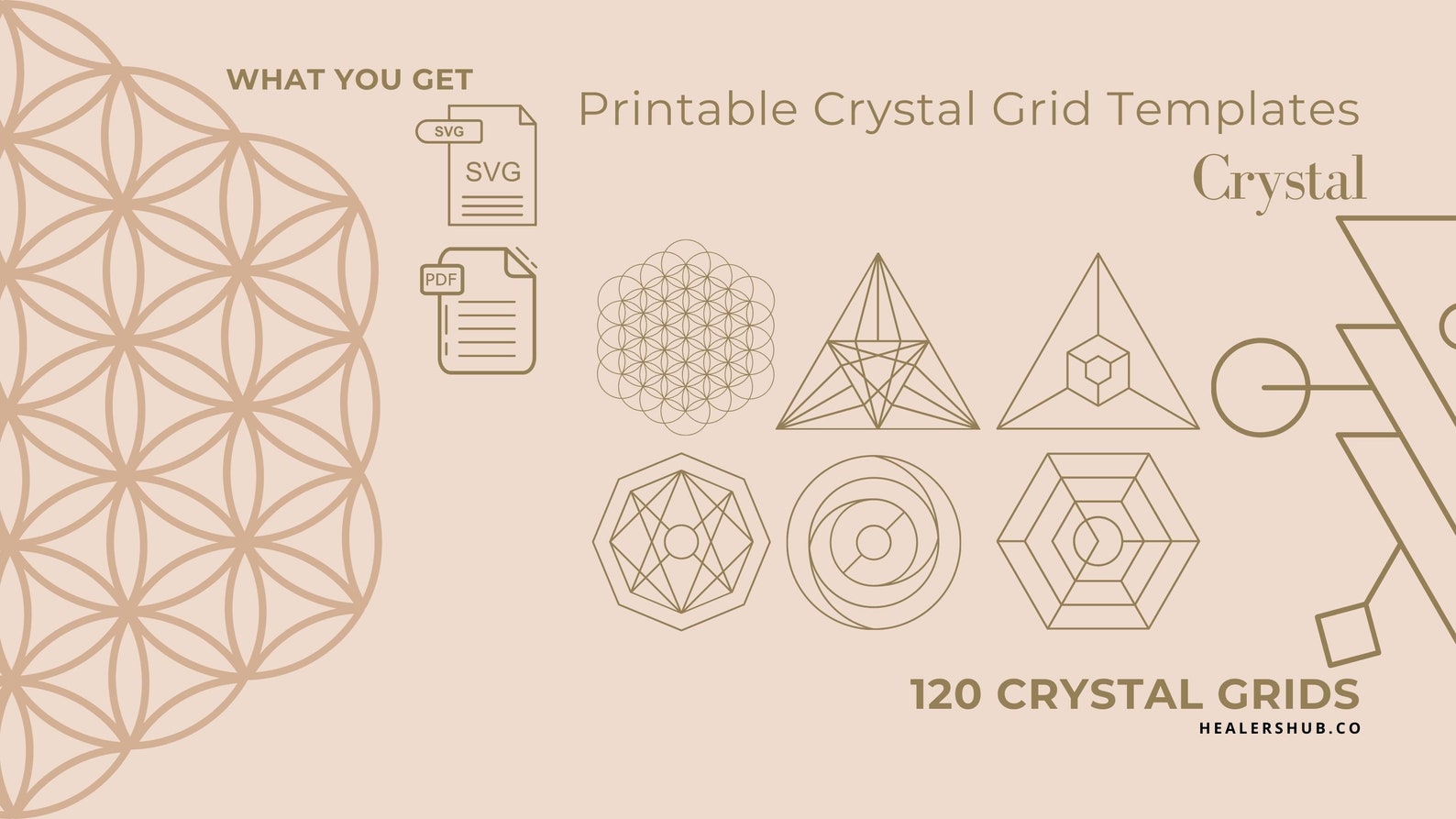 120 Printable Crystal Grids Templets 120 Sacred Geometry - Etsy