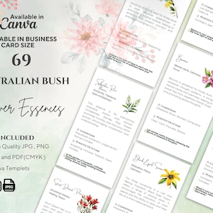 69 Australische Buschblüten Visitenkarten Vorlagen - Bearbeitbar & druckbar. Heilmittel Karten, Blumenessenz Karten