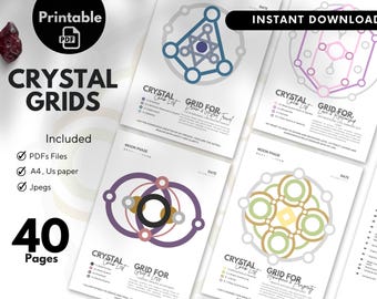 Kristallgitter Vorlagen: Heilige Geometrie, Manifestation Heilung (Digitaler Download)