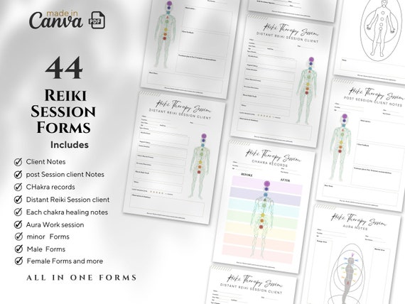 Reiki Session Forms: Client Record System (Digital Download)