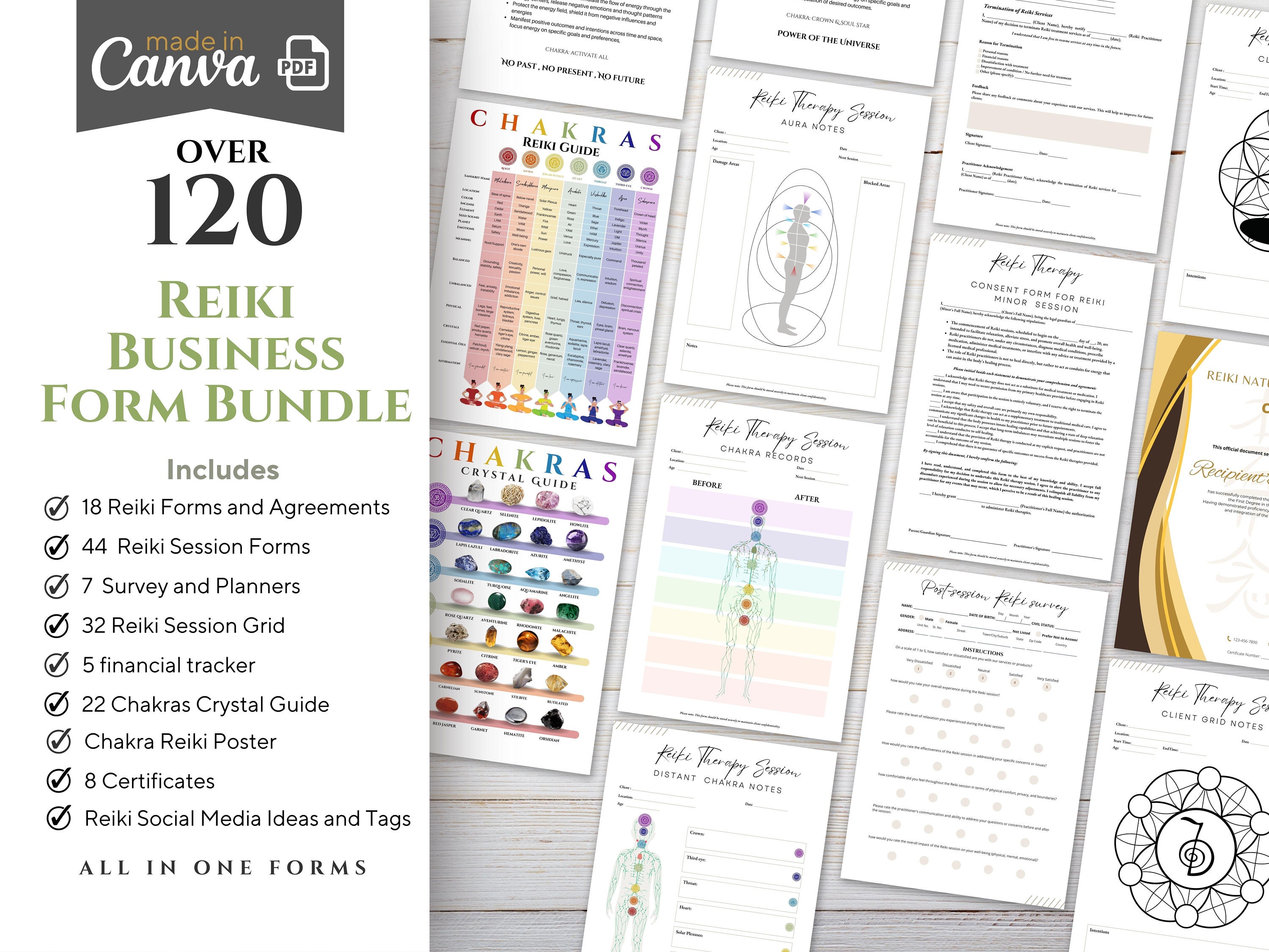Reiki Business Forms Bundle: Practitioner Toolkit (Digital Download)