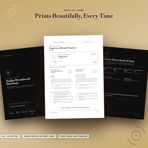 Zodiac Breathwork Client Handouts 20 Sign Specific Astrology Take Home Sheets for Practitioners