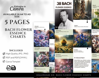 Bach Flower Essence Charts: Healing Traits, Emotional Balancing (Digital Download)