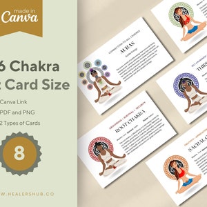 チャクラ カード セット - 印刷可能な PDF および Canva テンプレート