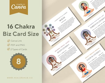 Chakra Card Set - Printable PDF & Canva Template