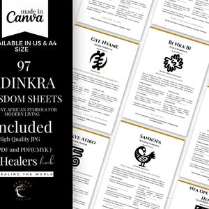 98 Adinkra Symbols Digital | African Wisdom Oracle | Printable PDF | Meditation Cards | Cultural Education | Instant Download