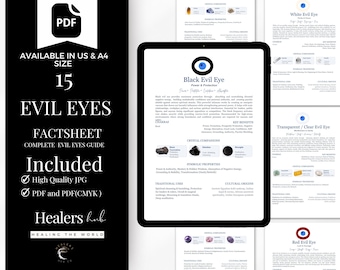 Evil Eye Meanings Guide: Chakra & Crystal Reference Chart (Printable PDF)
