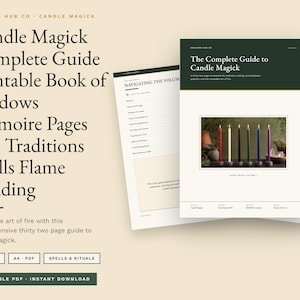 Candle Magick Complete Guide Printable Book of Shadows Grimoire Pages Fire Traditions Spells Flame