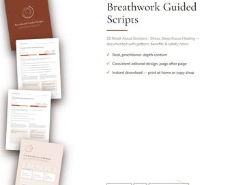 Breathwork Guided Scripts Printable 20 Read Aloud Sessions Stress Sleep Focus Meditation Script