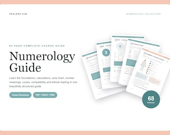Guía de Numerología en PDF imprimible / 68 páginas. Recurso digital de numerología.