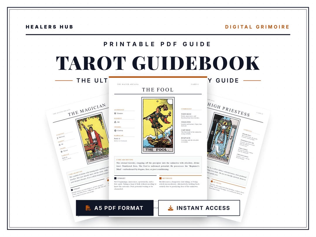 Printable 78-card Tarot Guidebook (A5 PDF) - Etsy