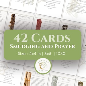 Ensemble de purification et de cartes de prière - Guide d'herbes nettoyantes spirituelles, rituels sacrés, prières inspirantes, croissance personnelle, idée cadeau unique