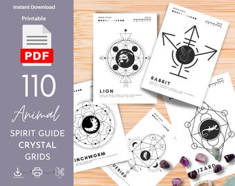 110 Animal Spirit Guide Crystal Grids: Printable Templates (PDF)