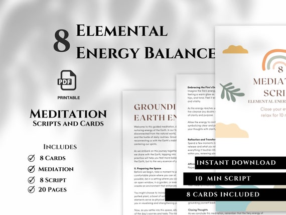 8 Element Guided Meditation Scripts: Mindfulness Healing (PDF)