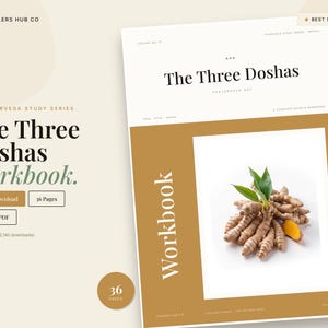 Three Doshas Ayurvedic Workbook, 36-Page Vata Pitta Kapha Guide, Printable PDF