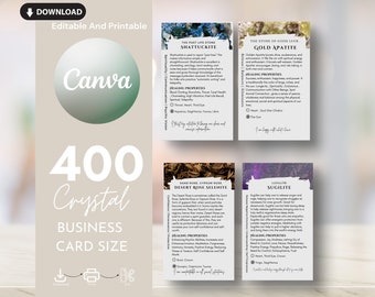 400 Crystal Meaning Editable And Printable business Card size