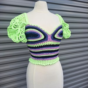 Glow in the Dark Princess Spiderweb Cottagecore Crochet Top Large
