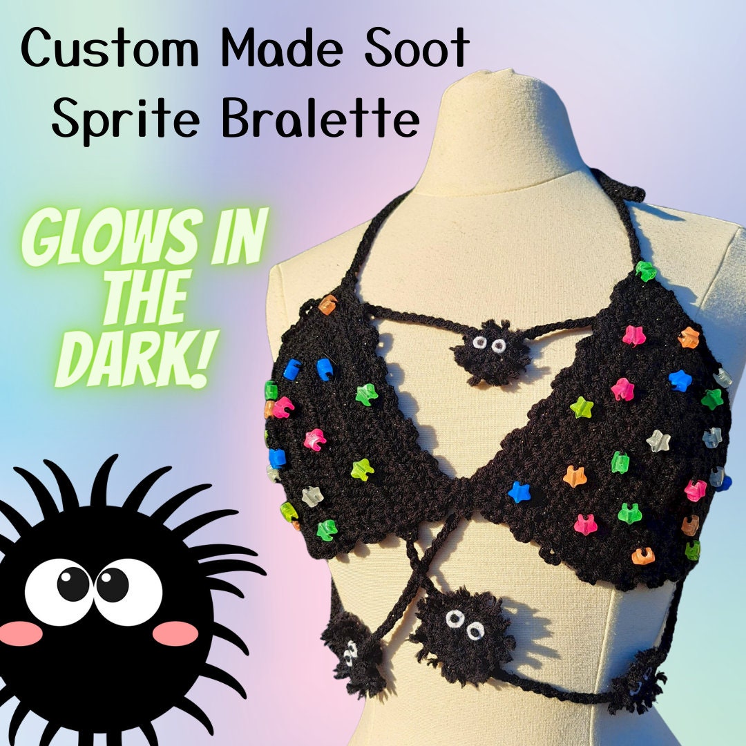 Custom Made Soot Sprite Crochet Festival Top Bralette Size Inclusive 