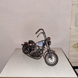 Vintage metal motorcycle. Harley Davidson.