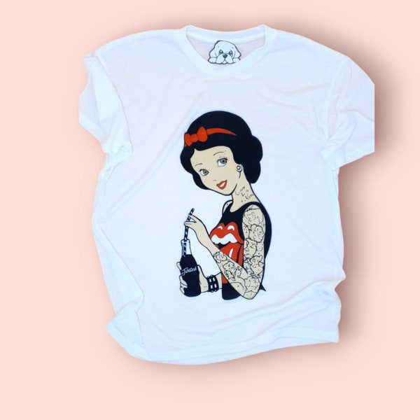 Snow white punk rock T Shirt, Princess Punk Disney Shirts, Inappropriate Disneyworld T Shirt, E Girl Punk Rock, Princess Rock Disney Shirts