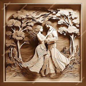 Valentine Love Couple Laser Burn PNG, Human Laser Engrave Png, xTools, Glowforge file, Lightburn File. Co2 Laser FIle, Valentine Laser Burn, 3D Illusion, Laser Burn PNG, Laser Engraving lightburn File, 3D Illusion Laser Engraving, Valentine Couple