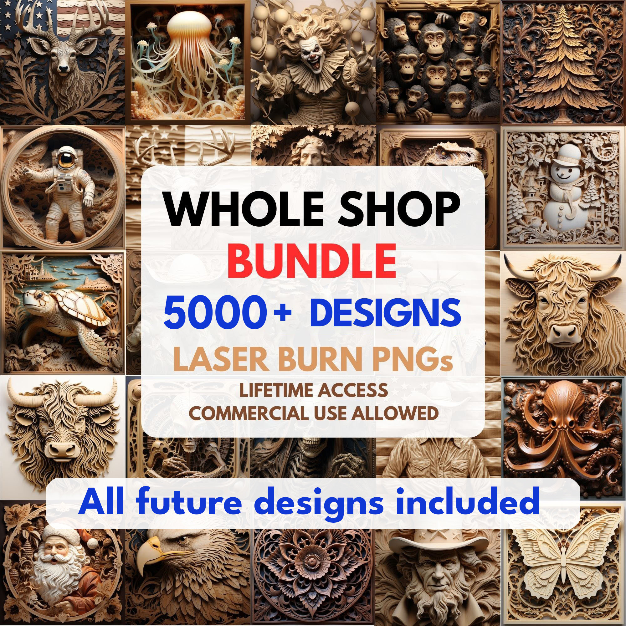 Laser Burn PNG, Laser Engrave Png, Lightburn File, 3D Illusion Laser Engraving Digital Design Instant Download, Laser Burn Whole Shop Bundle