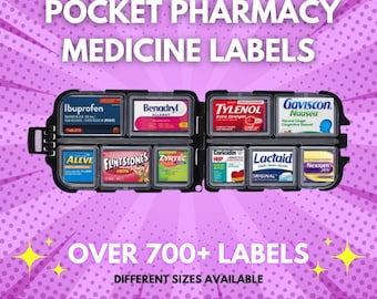 DIY Pocket Pharmacy Labels, 700+ Pill Labels, Travel Pill Organizer, Printable Pill Case Labels Make Own Travel Pill Box Label In Canva